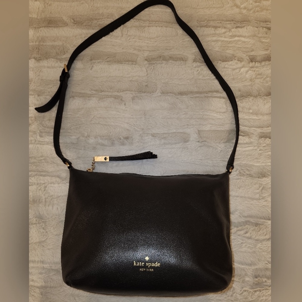 Kate Spade Grey Street Black Pebbled Leather Cross Body Bag